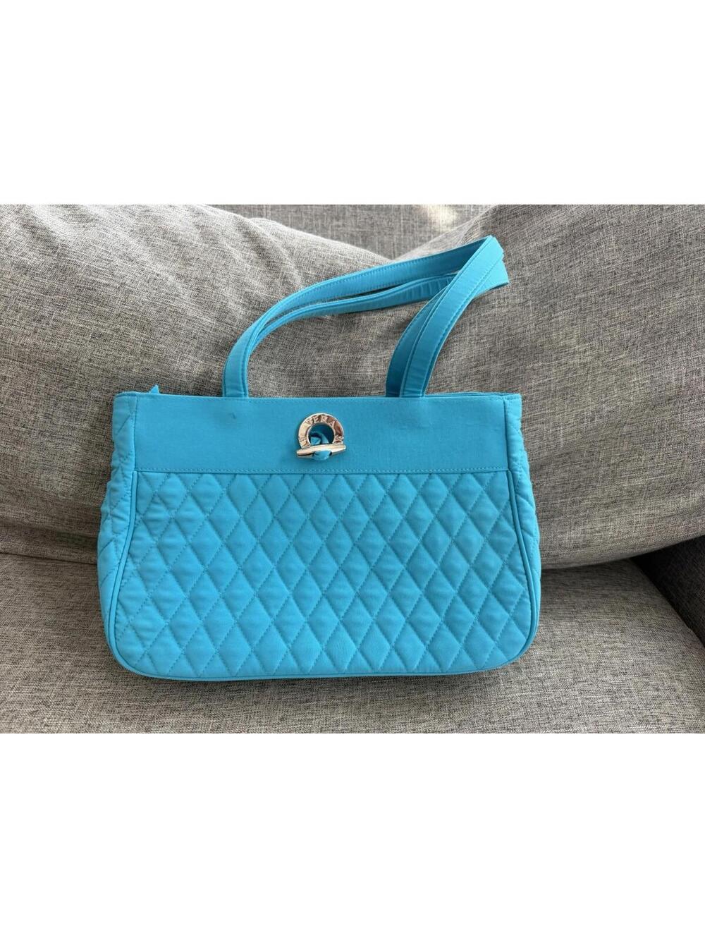 Vera Bradley Turquoise Quilted Toggle Shoulder Bag Purse